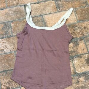 Free People Purple and Cream Tank Top